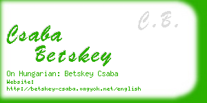 csaba betskey business card